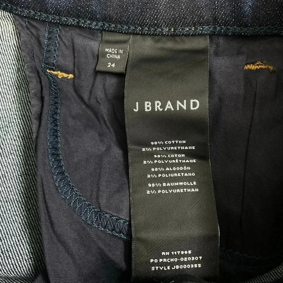 J Brand Mid Rise Skinny Jeans Size 24 Mesmeric Wash Released Step Hem - Picture 5 of 6